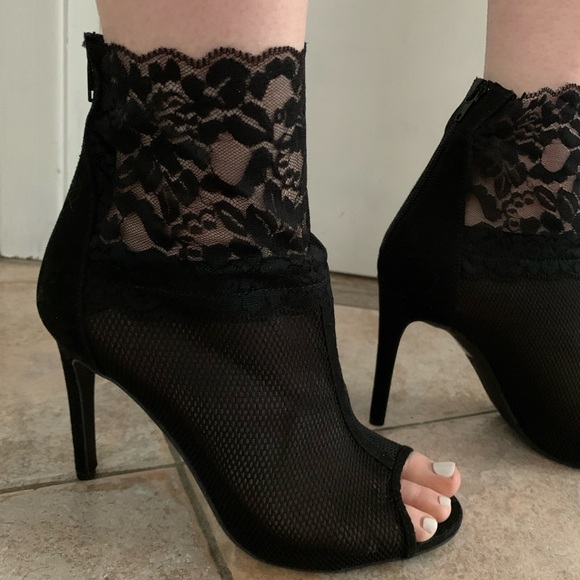 Anne Michelle ankle stiletto open toe boots/shoes size 8 - Picture 7 of 13